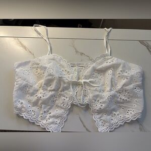 SHEIN White Floral Lace Bralette